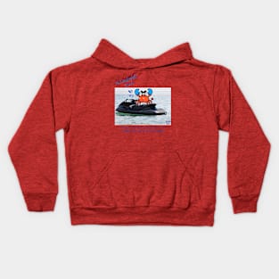 Crusty experiences salt water on a jet ski at Fort Lauderdale Beach Kids Hoodie